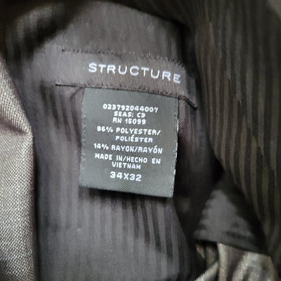 Structure - Men's Grey Dress Pants - 34W 32L - Picture 3 of 6